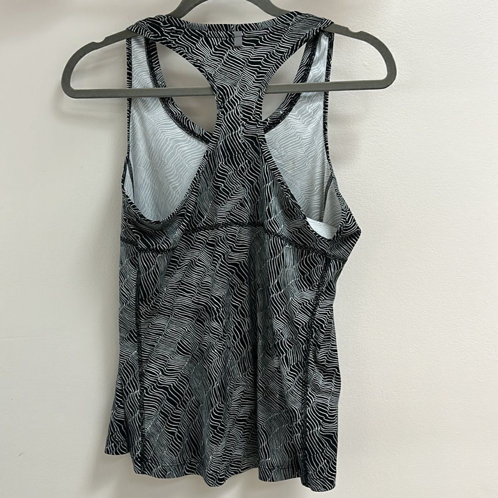 Nike Dri-FIT Racerback Tank Top M Black White Abstract Print Workout Running - Picture 3 of 5